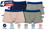 Pack of 4 Mens Bamboo Trunks Soft Breathable Comfort Boxer Underwear - Image 2